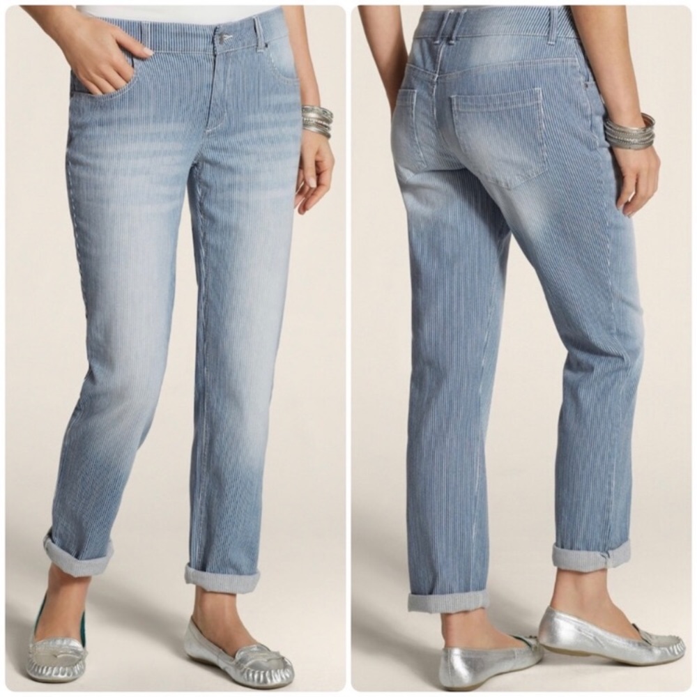 PLATINUM CHICOS RAILROAD STRIPE BOYFRIEND JEANS